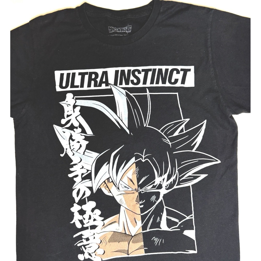 Dragon Ball Super Goku Ultra Instinct T Shirt Mens Black Anime Graphic‎ Tee